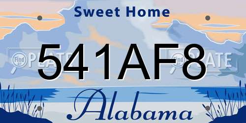 541AF8 Alabama License Plate