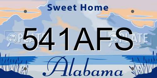 541AFS Alabama License Plate