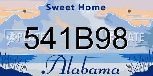 541B98 Alabama License Plate