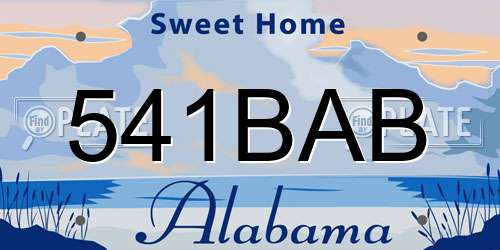 541BAB Alabama License Plate