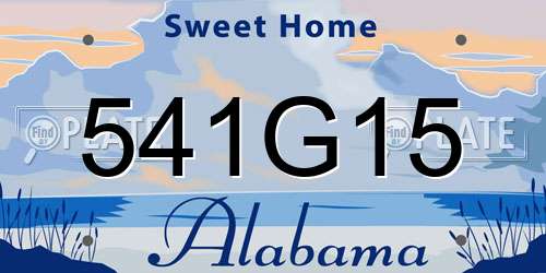541G15 Alabama License Plate