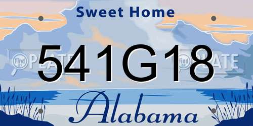 541G18 Alabama License Plate