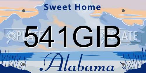 541GIB Alabama License Plate