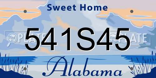 541S45 Alabama License Plate