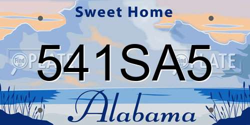 541SA5 Alabama License Plate