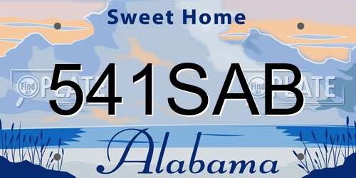 541SAB Alabama License Plate