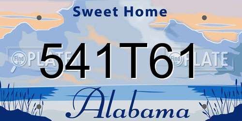 541T61 Alabama License Plate