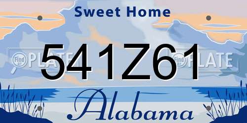 541Z61 Alabama License Plate