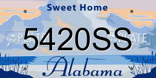 5420SS Alabama License Plate