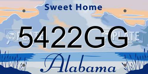 5422GG Alabama License Plate