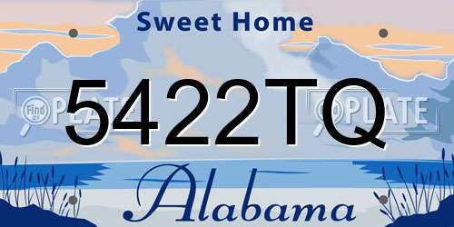 5422TQ Alabama License Plate