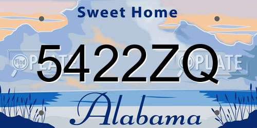 5422ZQ Alabama License Plate