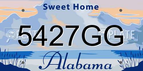 5427GG Alabama License Plate