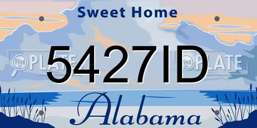5427ID Alabama License Plate
