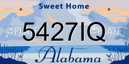 5427IQ Alabama License Plate