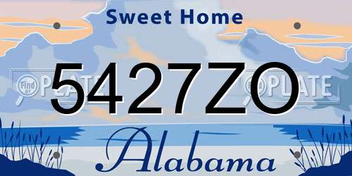 5427ZO Alabama License Plate