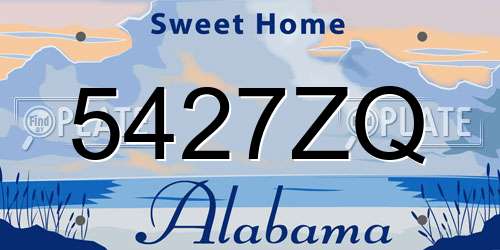 5427ZQ Alabama License Plate