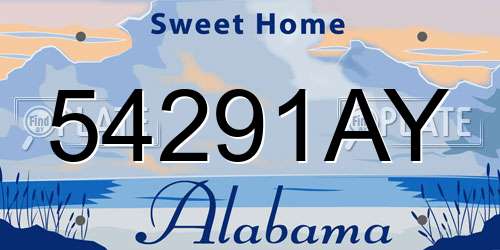 54291AY Alabama License Plate