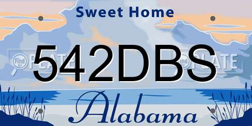 542DBS Alabama License Plate