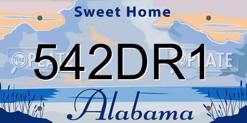 542DR1 Alabama License Plate
