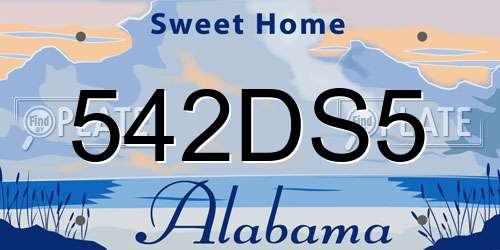 542DS5 Alabama License Plate