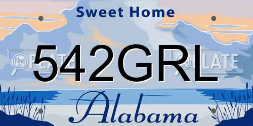 542GRL Alabama License Plate