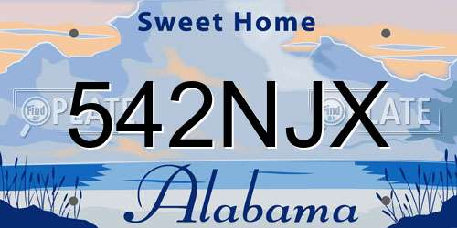 542NJX Alabama License Plate