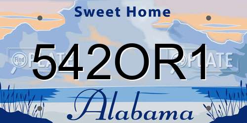 542OR1 Alabama License Plate