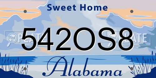 542OS8 Alabama License Plate