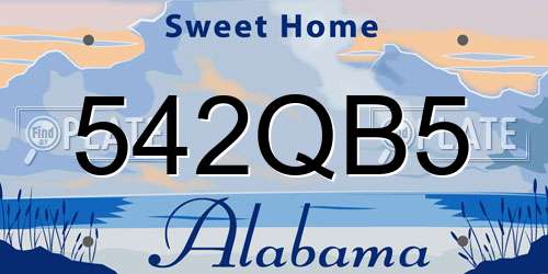 542QB5 Alabama License Plate