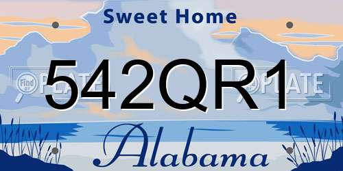 542QR1 Alabama License Plate