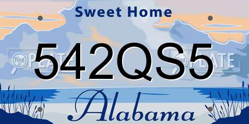 542QS5 Alabama License Plate