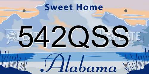 542QSS Alabama License Plate