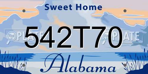 542T70 Alabama License Plate