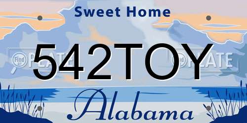 542TOY Alabama License Plate