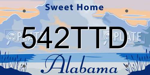 542TTD Alabama License Plate