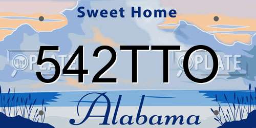 542TTO Alabama License Plate