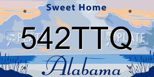 542TTQ Alabama License Plate
