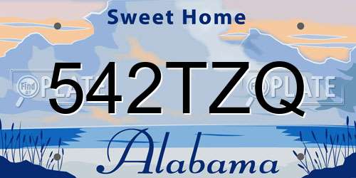 542TZQ Alabama License Plate