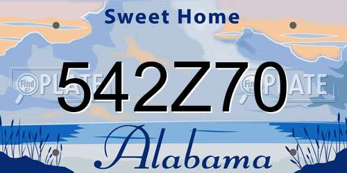 542Z70 Alabama License Plate