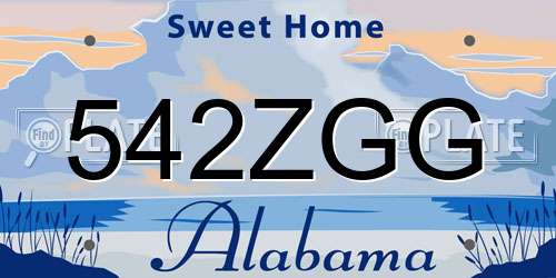 542ZGG Alabama License Plate