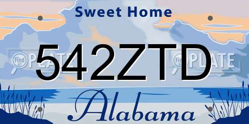 542ZTD Alabama License Plate