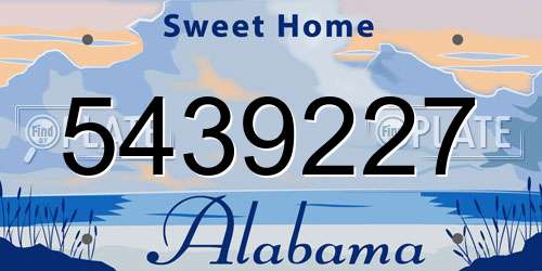 5439227 Alabama License Plate