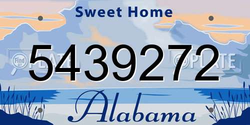 5439272 Alabama License Plate