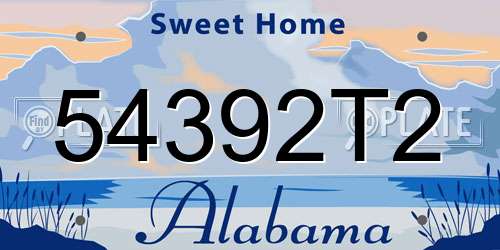54392T2 Alabama License Plate