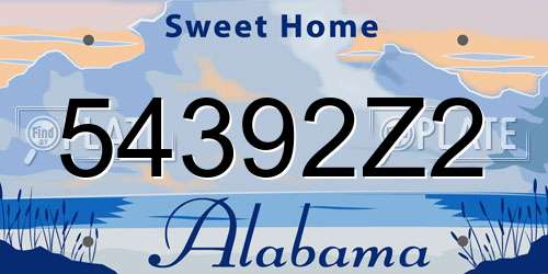 54392Z2 Alabama License Plate