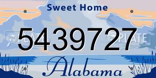 5439727 Alabama License Plate