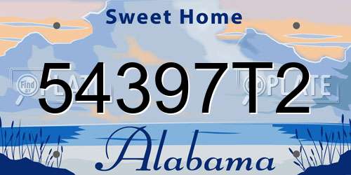54397T2 Alabama License Plate