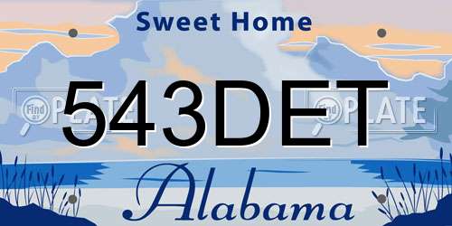 543DET Alabama License Plate