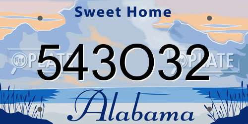 543O32 Alabama License Plate